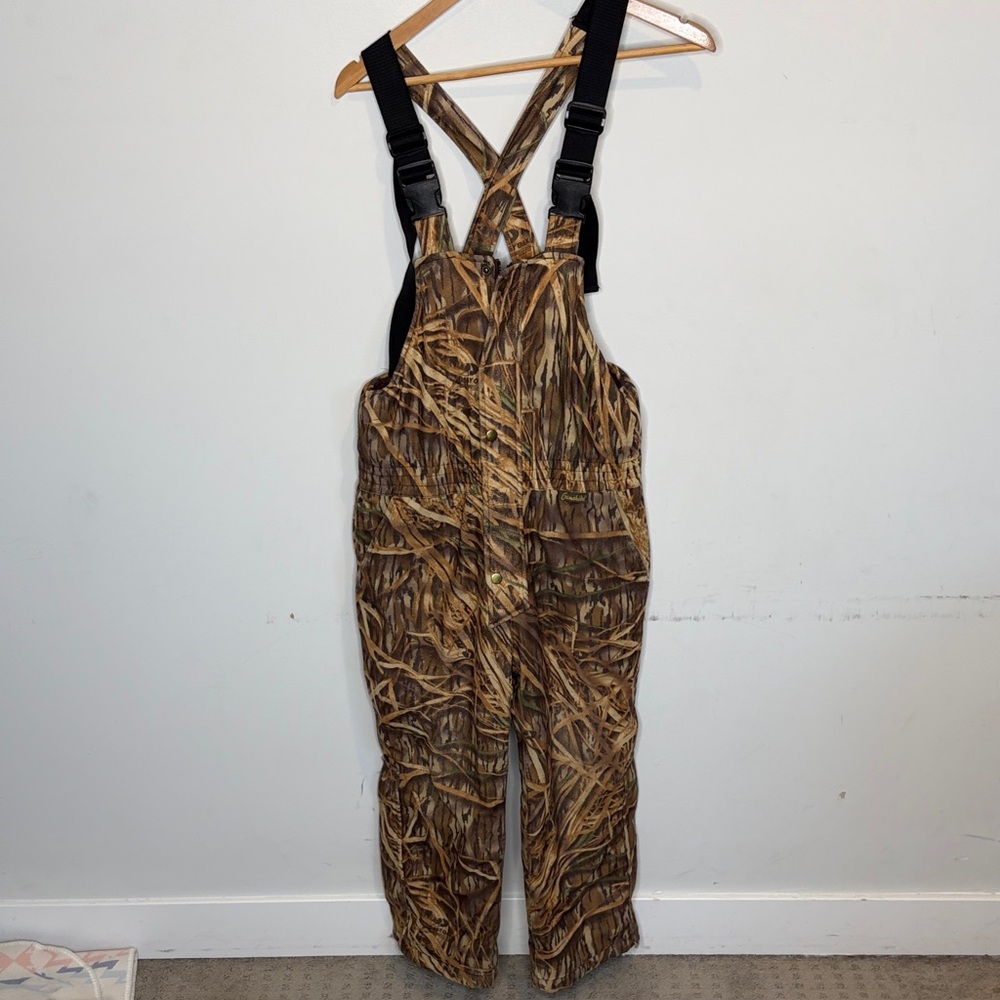 Vintage Gamehide Mossy Oak Shadow Grass Insulated Bibs Overalls: Size Medium